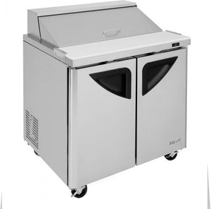 Turbo Air - Super Deluxe 36" Refrigerated Sandwich Prep Table with 2 Solid Doors - TST-36SD-N6