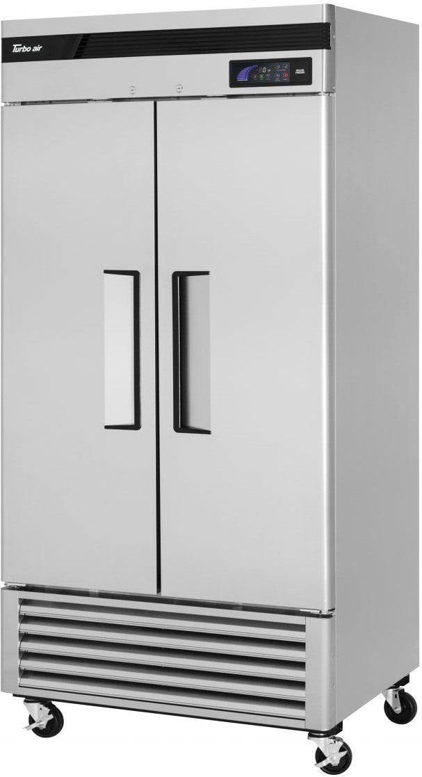 Turbo Air - Super Deluxe 40" Stainless Steel Reach-In Freezer with 2 Solid Doors - TSF-35SDN-N