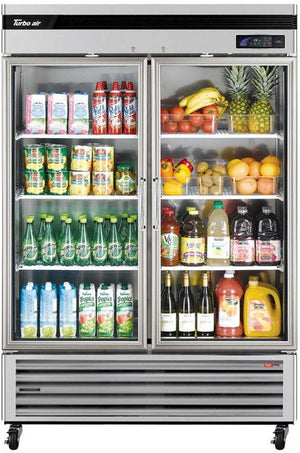 Turbo Air - Super Deluxe 54" Bottom Mounted Glass Doors Reach-In Refrigerator with LED Lighting - TSR-49GSD-N