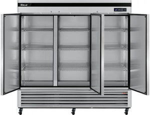 Turbo Air - Super Deluxe 82" Bottom Mounted Solid Door Reach-In Refrigerator with LED Lighting - TSR-72SD-N