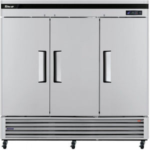 Turbo Air - Super Deluxe 82" Solid Door Reach-In Freezer with LED Lighting and 3 Solid Doors - TSF-72SD-N