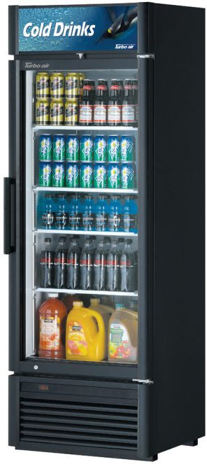 Turbo Air - Super Deluxe Series 27" Black Single Glass Door Refrigerated Merchandiser - TGM-20SDB-N6