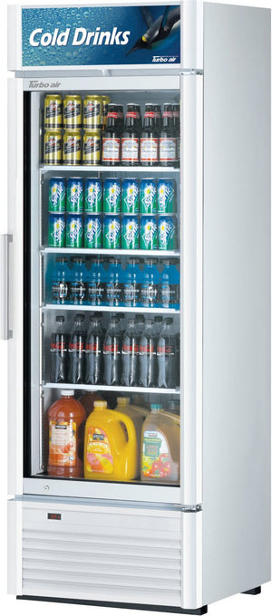 Turbo Air - Super Deluxe Series 27" White Single Glass Door Refrigerated Merchandiser - TGM-20SDW-N6