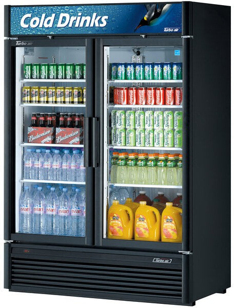 Turbo Air - Super Deluxe Series 54" Black Two Glass Door Refrigerated Merchandiser - TGM-47SDB-N