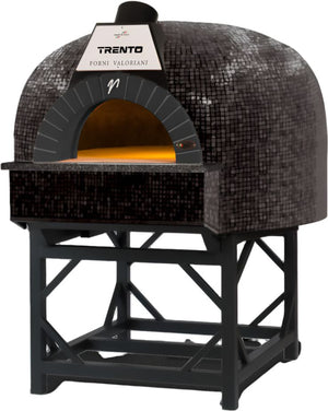 Valoriani - 100 Gas & Wood Fired Pizza Oven with Black Mosaic Metal Dome - 48126