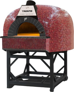 Valoriani - 120 Gas & Wood Fired Pizza Oven with Red Mosaic Metal Dome - 48127