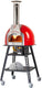 Valoriani - Baby 60 Wood & Gas Fired Pizza Oven with Red Metal Dome, Stand, and Casters - 48144