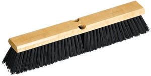 Vileda Professional - 18" Polypropylene Fill Push Broom Head Wood Block, Medium Sweep, Pack of 10 - 134459