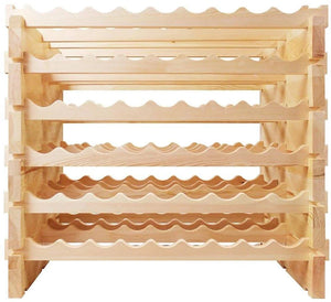 Vinotemp - 108 Bottle Double Modular Wine Rack Natural - EP‐4472‐108‐C