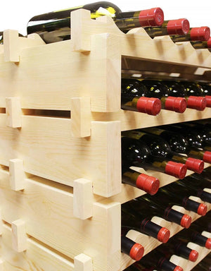 Vinotemp - 108 Bottle Double Modular Wine Rack Natural - EP‐4472‐108‐C