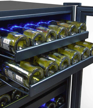 Vinotemp - 110 Bottle Dual-Zone Touch Screen Wine Cooler - VT‐122TS‐2Z