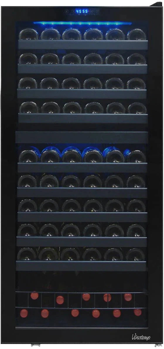 Vinotemp - 110 Bottle Dual-Zone Touch Screen Wine Cooler - VT‐122TS‐2Z