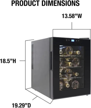 Vinotemp - 12 Bottle Single-Zone Thermoelectric Wine Cooler - EL‐12TEDCS