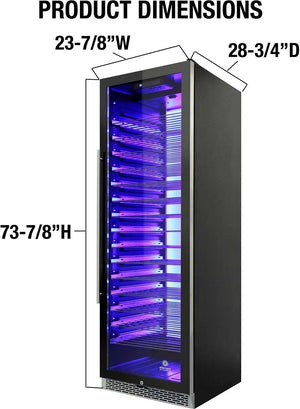 Vinotemp - 141 Bottle Single-Zone Wine Cooler - EL‐168COMM