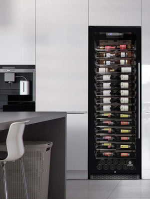 Vinotemp - 141 Bottle Single-Zone Wine Cooler Left Hinge - EL‐168COMM‐L