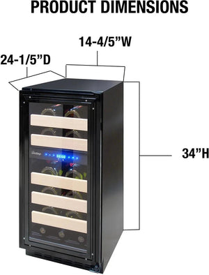 Vinotemp - 15" Panel-Ready Wine Cooler - VT‐15PR28