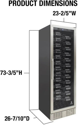 Vinotemp - 157 Bottle Stainless Single-Zone Wine Cooler - EL‐168ZZ‐SSD