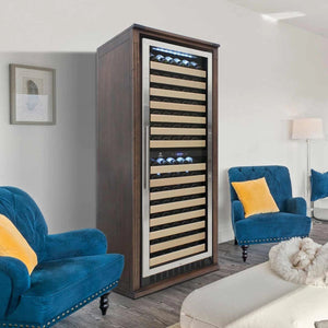 Vinotemp - 162 Bottle Dark Walnut Tall Wood Wrap Cabinet - VT‐WRAPCAB24