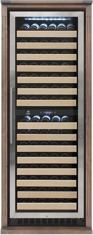 Vinotemp - 162 Bottle Dark Walnut Tall Wood Wrap Cabinet - VT‐WRAPCAB24