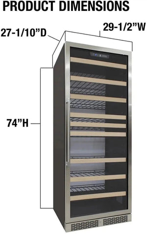 Vinotemp - 173 Bottle White Single-Zone Wine Cooler - EL‐300DSWL