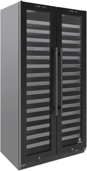 Vinotemp - 180 Bottle 36" Double Door Wine Cooler - EL‐36TD180