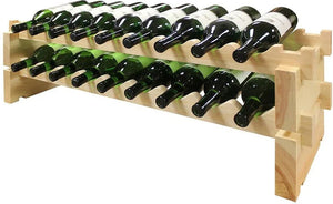 Vinotemp - 2 x 9 Bottle Modular Wine Rack Natural - EP‐4472‐18‐C