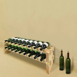 Vinotemp - 2 x 9 Bottle Modular Wine Rack Natural - EP‐4472‐18‐C