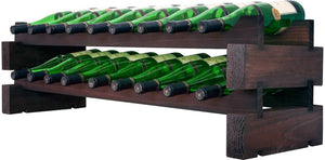 Vinotemp - 2 x 9 Bottle Modular Wine Rack Stained - EP‐4472‐18S‐C