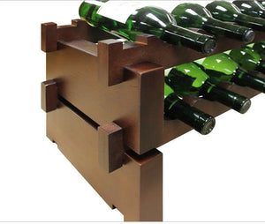 Vinotemp - 2 x 9 Bottle Modular Wine Rack Stained - EP‐4472‐18S‐C