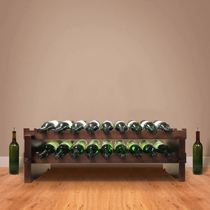 Vinotemp - 2 x 9 Bottle Modular Wine Rack Stained - EP‐4472‐18S‐C