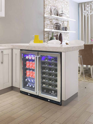 Vinotemp - 30" Wine & Beverage Cooler - EL‐30SWCB2D