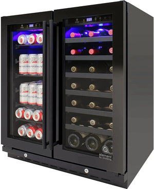 Vinotemp - 33 Bottle Wine and 101 Can Beverage Cooler - EL‐BWC101‐01