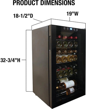 Vinotemp - 34 Bottle Touch Screen Wine Cooler - VT‐34TS