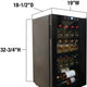 Vinotemp - 34 Bottle Touch Screen Wine Cooler - VT‐34TS