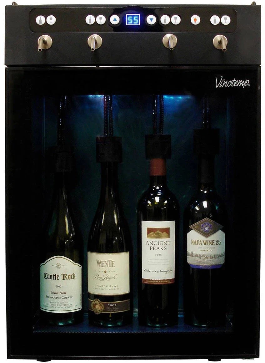 Vinotemp - 4 Bottle Wine Dispenser Black - VT‐WINEDISP4