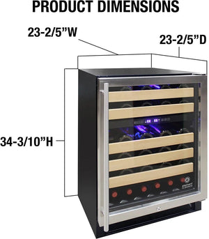 Vinotemp - 46 Bottle Dual Zone Wine Cooler - EL‐46WCST