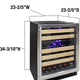 Vinotemp - 46 Bottle Dual Zone Wine Cooler - EL‐46WCST