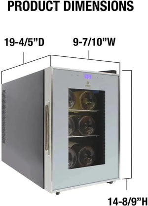 Vinotemp - 6 Bottle Touch Screen Single-Zone Thermoelectric Wine Cooler - EL‐6SILST