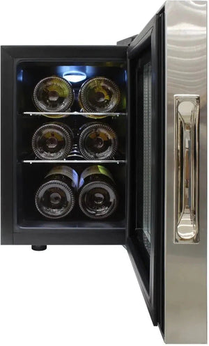 Vinotemp - 6 Bottle Touch Screen Single-Zone Thermoelectric Wine Cooler - EL‐6SILST