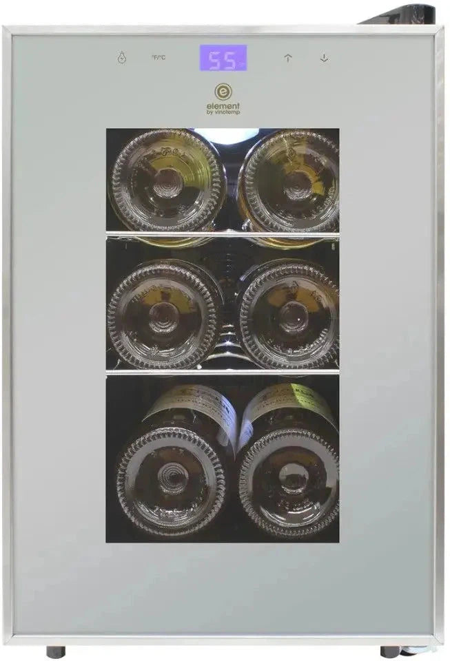 Vinotemp - 6 Bottle Touch Screen Single-Zone Thermoelectric Wine Cooler - EL‐6SILST