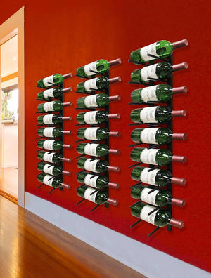 Vinotemp - 9 Bottle Modern Peg Wine Rack Black - EP‐PEGWALL9B