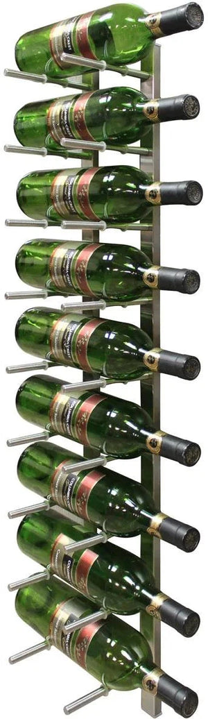 Vinotemp - 9 Bottle Modern Peg Wine Rack Stainless - EP‐PEGWALL9S