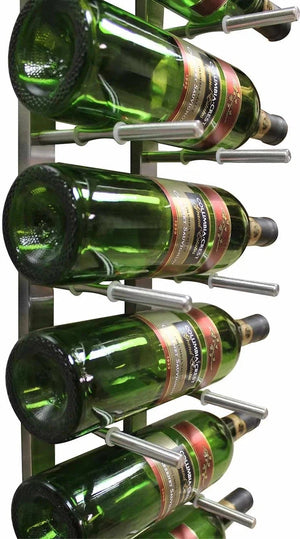 Vinotemp - 9 Bottle Modern Peg Wine Rack Stainless - EP‐PEGWALL9S