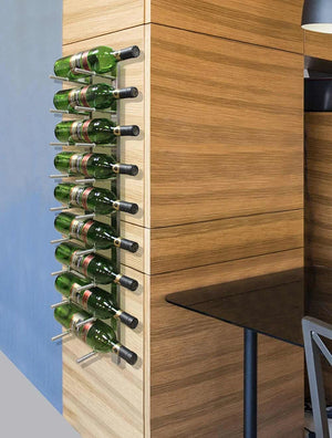 Vinotemp - 9 Bottle Modern Peg Wine Rack Stainless - EP‐PEGWALL9S