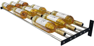 Vinotemp - 9 Bottles Deep Wall‐Mounted Horizontal Display Wine Rack - EP‐3DHZRACK