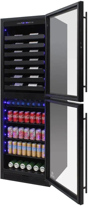 Vinotemp - 98 Bottle + 200 Can Dual-Zone Wine & Beverage Center - EL‐100WBC‐TS