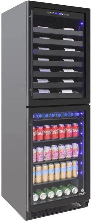 Vinotemp - 98 Bottle + 200 Can Dual-Zone Wine & Beverage Center - EL‐100WBC‐TS