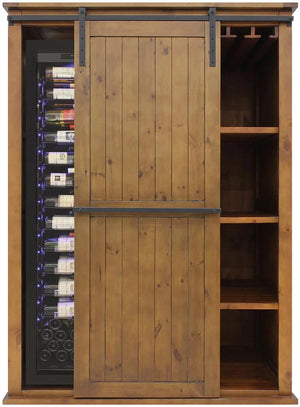 Vinotemp - Rustic Wine Cabinet With Sliding Door - VT‐RUSTICAB2D