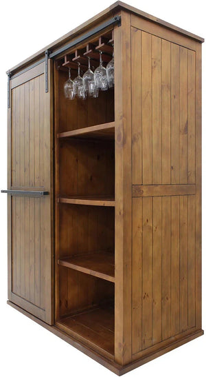 Vinotemp - Rustic Wine Cabinet With Sliding Door - VT‐RUSTICAB2D