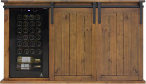 Vinotemp - Rustic Wine Credenza With Sliding Doors - VT‐RUSTICRED3D